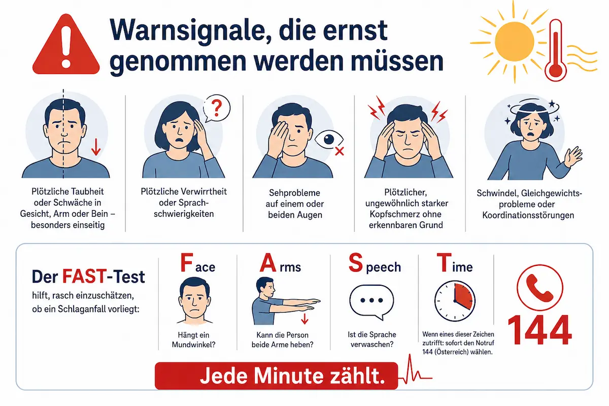 Warnsignale beim Schlaganfall, die ernst genommen werden müssen